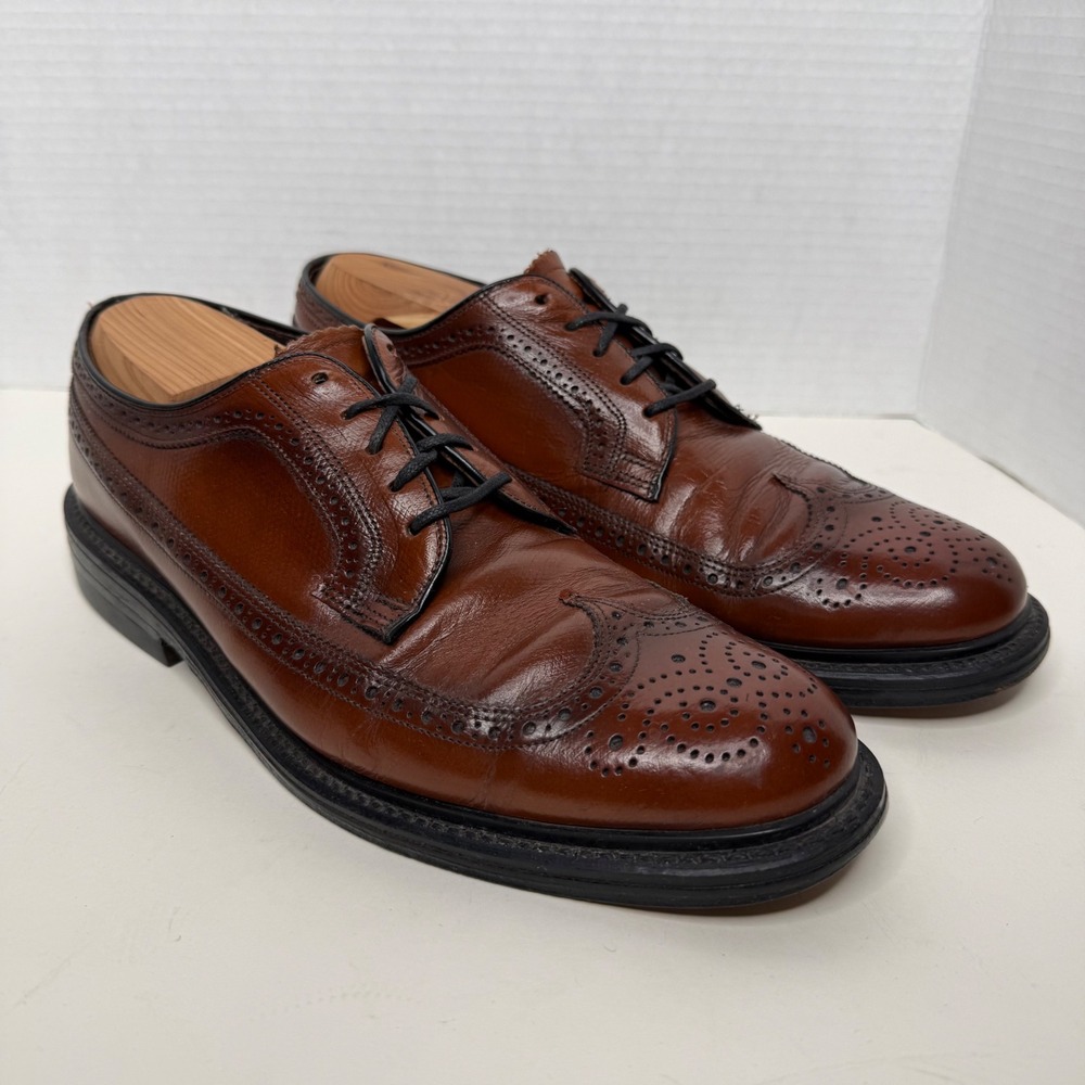 Biltrite Imperial Longwing Derby Mens 10 D Brown Leather Brogue Shoes 608-8025